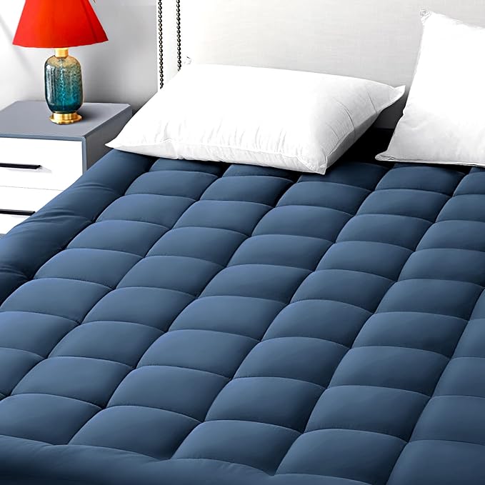 EASELAND California King Mattress Pad Pillow Top Mattress Cover Quilted Fitted by EASELAND