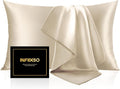 INFIIXSO Silk Pillow Cases 2 Pack Standard Size, Ultra Smooth & Soft Mulberry by INFIIXSO