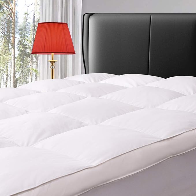 ELEMUSE Twin XL Size Fusion Goose Down Featherbed Mattress Topper by ELEMUSE