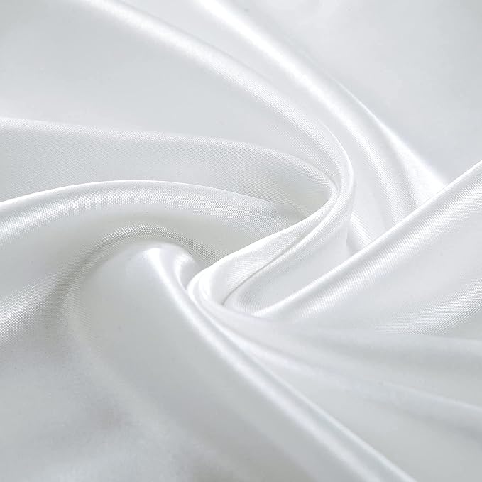 Homiest White Satin King Size Luxury Flat Sheet - Image 3