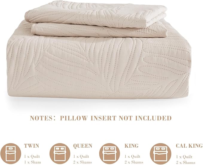 Exclusivo Mezcla Queen Quilt Bedding Set, Lightweight Brich Beige Quilts Queen - Image 6