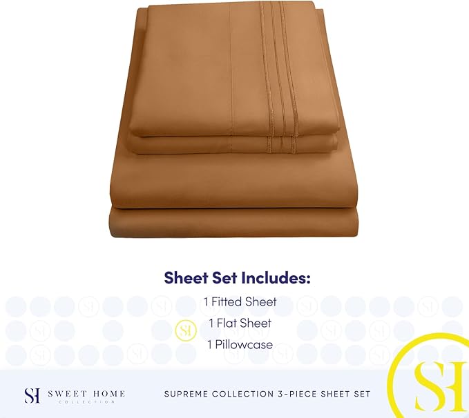 Twin Sheets - Breathable Luxury Sheets - 1800 Supreme Collection Extra Soft - Image 4