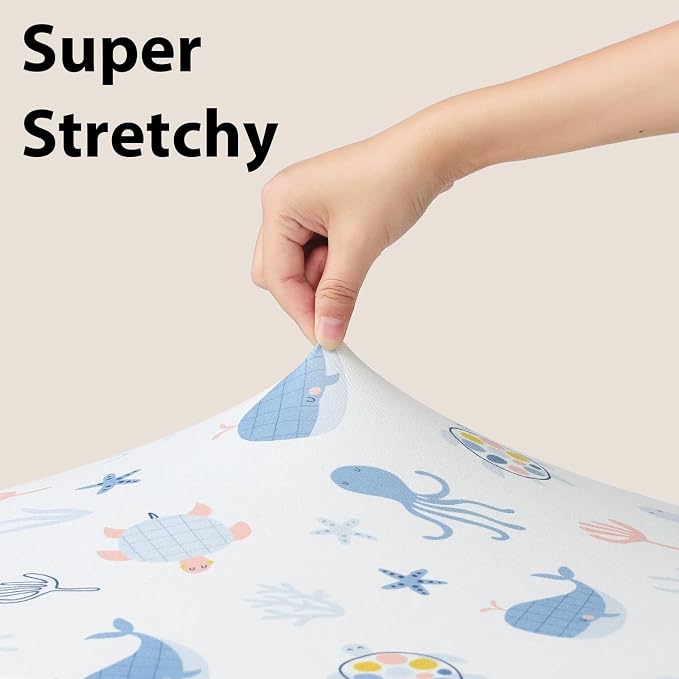 Baby Mini Crib Sheets Boy, Portable 38”x26” Pack and Play Sheets Fitted - Image 6