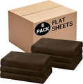 Bulk King Flat Sheets Only, 6 Pack Quick Sort Top Bed Sheet, Color-Coded Label by Culve