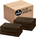 Bulk Twin Flat Sheets Only, 6 Pack Quick Sort Top Bed Sheet, Color-Coded Label by Culve
