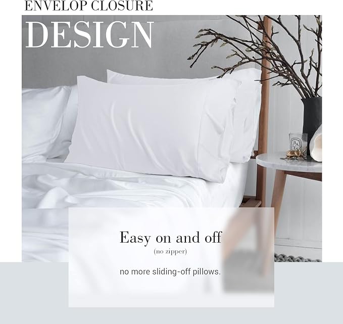 WishSmile Cooling King Pillowcases Set of 2 Breathable Cool Silky Soft Rayon - Image 3
