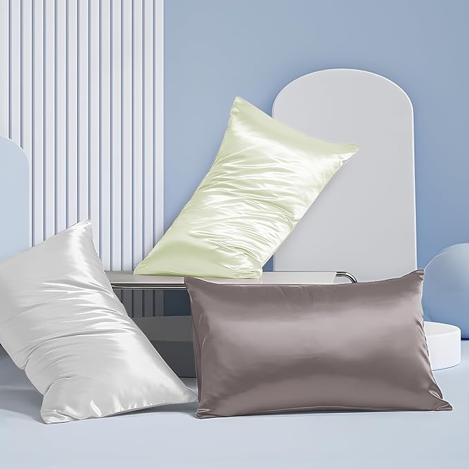 2 Pack 100％ Silk Pillowcase for Hair and Skin, Soft Breathable Smooth Cooling - Image 7