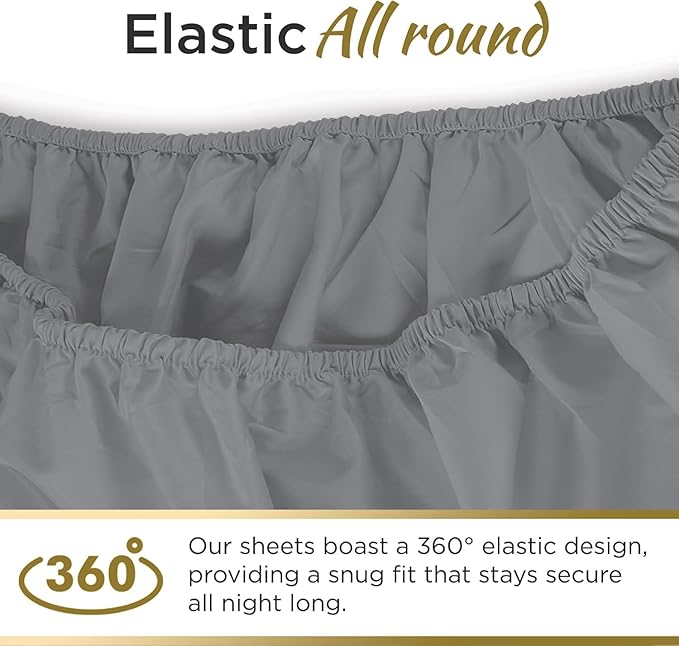 Ultra Soft Microfiber Full Fitted Sheets – 1800 Thread Count, Wrinkle-Resistant - Image 4