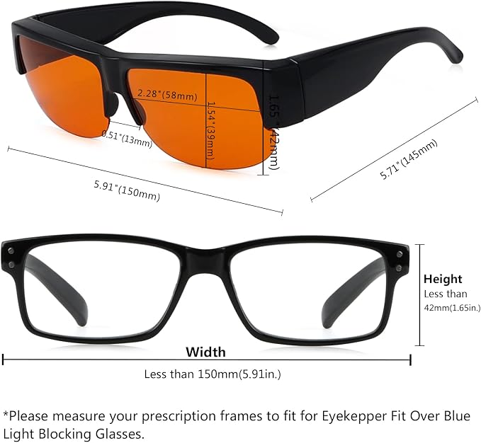 Eyekepper 100% Blue Light Reduction Fitover Anti-Blue Blocking Computer - Image 3