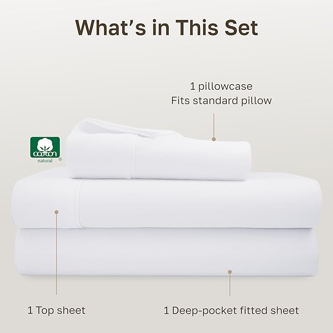 California Design Den Soft 100% Cotton Twin XL Sheet Set, 400 Thread Count Good - Image 4
