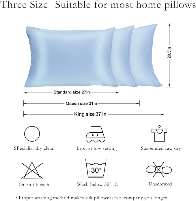 JOGJUE Silk Pillowcase for Hair and Skin 2 Pack 100% Mulberry Silk Bed - Image 5