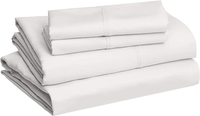 Amazon Basics Lightweight Super Soft Microfiber 4 Piece Sheet Set, Wrinkle - Image 2