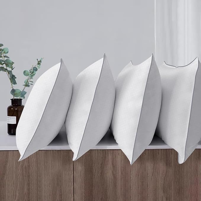 Piwaal Bed Pillows for Sleeping King Size Set of 4, Down Alternative Filling - Image 3