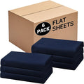 Bulk Twin Flat Sheets Only, 6 Pack Quick Sort Top Bed Sheet, Color-Coded Label by Culve
