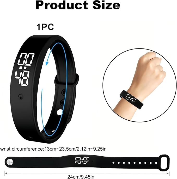 Vibrating Alarm Wristband Deaf People Watch Band Fit Sleeps Rise Silent Shock - Image 4