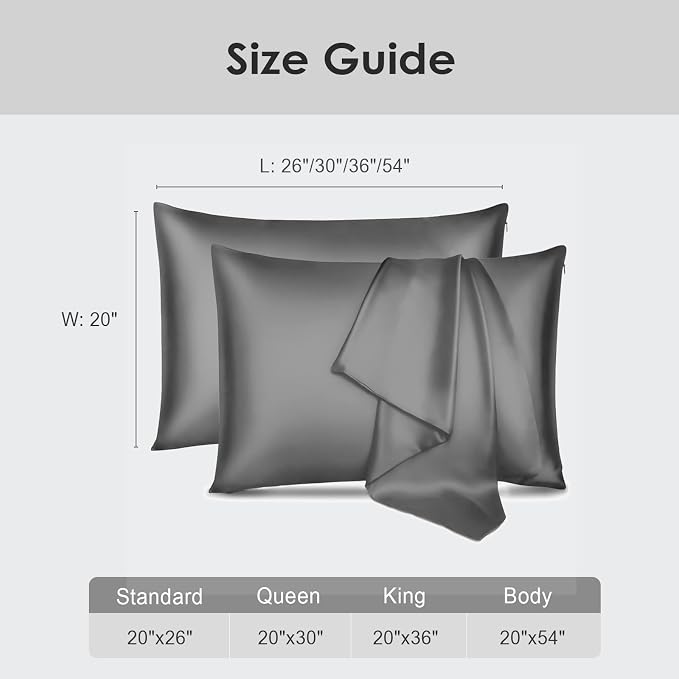 Cobnom Pure Mulberry Silk Pillowcases Set of 2, King Size - Image 6