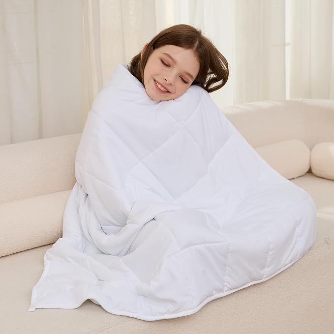 Weighted Blanket 7lbs Twin Size White 41"x60" Weighted Blankets Heavy Blanket - Image 7
