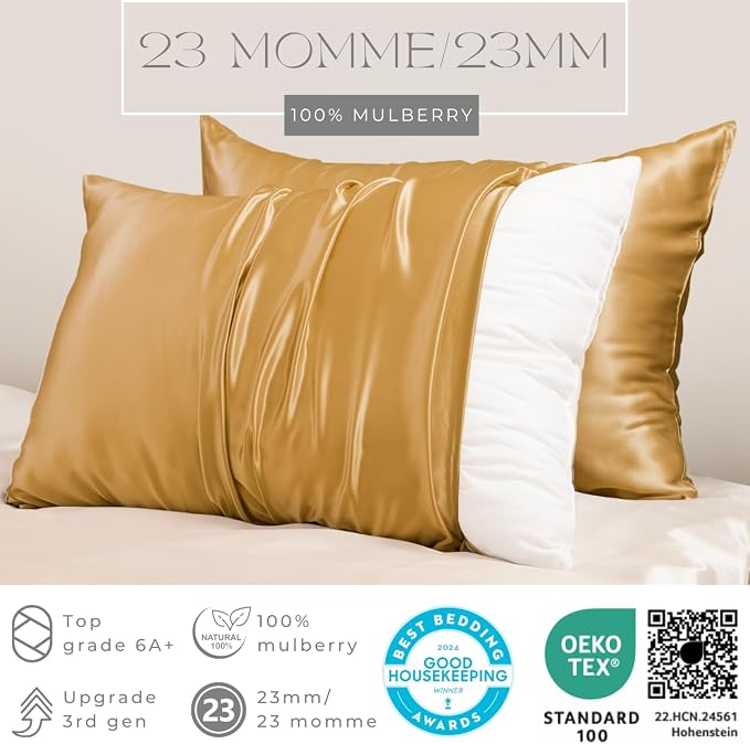 PROMEED 23 Momme Mulberry Silk Pillowcase - Image 2