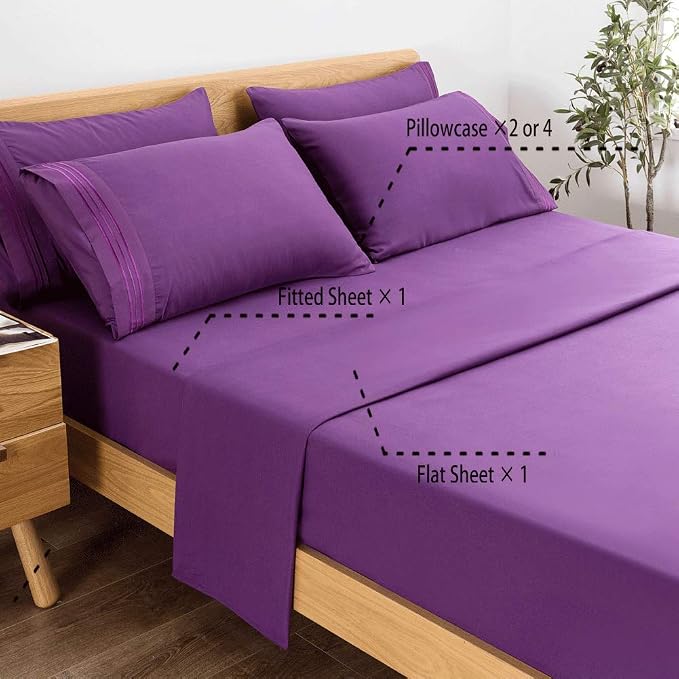 SONORO KATE Bed Sheet Set Super Soft Microfiber 1800 Thread Count Luxury - Image 2