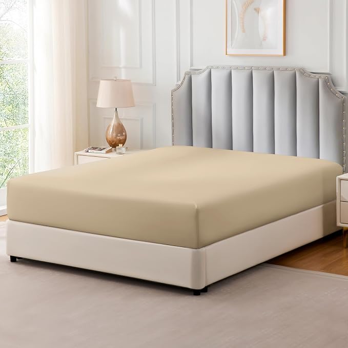 FreshCulture Pure Cotton Fitted Sheets Twin Size, 300 Thread Count Percale - Image 8