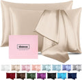 Silk Pillow Cases 2 Pack Mulberry Silk Pillowcases Soft Breathable Both Sided by Casbrove
