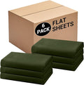 Bulk Queen Flat Sheets Only, 6 Pack Quick Sort Top Bed Sheet, Color-Coded Label by Culve