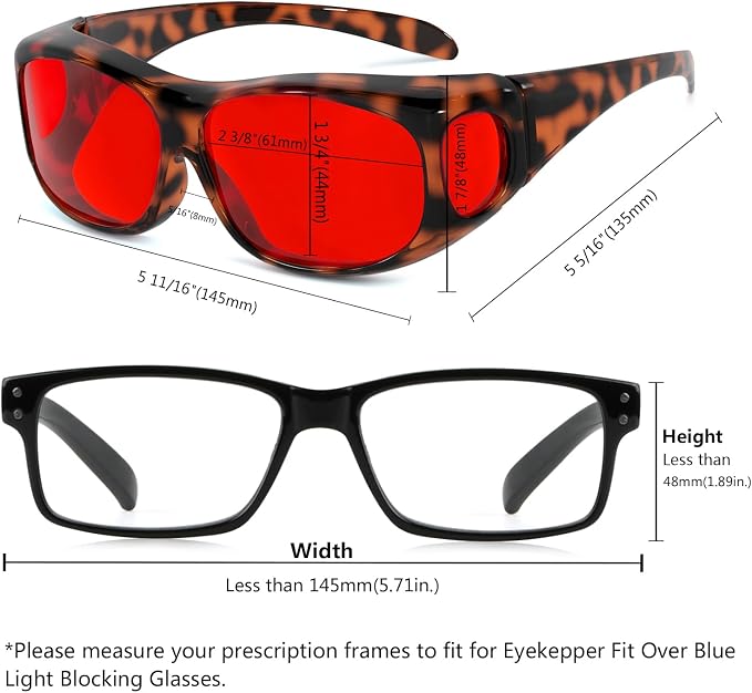 Eyekepper Red Lens Blue Light Glasses Men, Fitover Blue Light Blocking Glasses - Image 5
