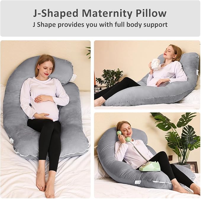 Chilling Home Memory Foam Pregnancy Pillow, J Shape Pregnancy Pillows - Image 7