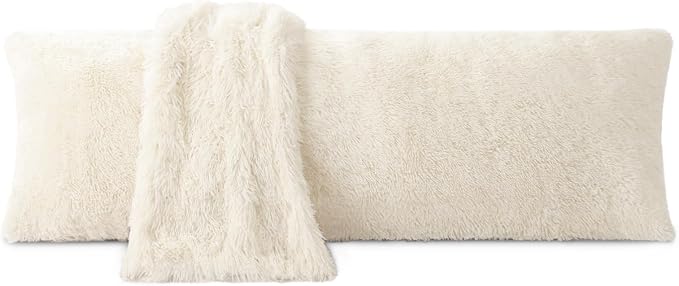ZonLi Fuzzy Body Pillow Cover, 20 x 54 Pillowcase, Faux Fur Long Pillow Cover by Zonli