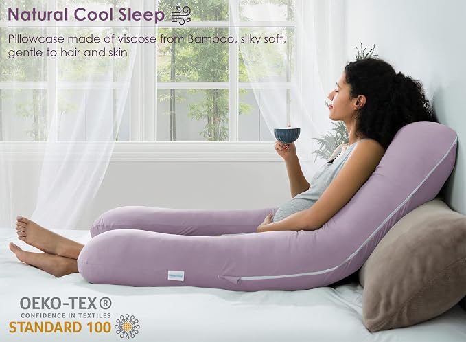 QUEEN ROSE Cooling Pregnancy Pillows, U Shaped Full Body Maternity Pillow - Image 3