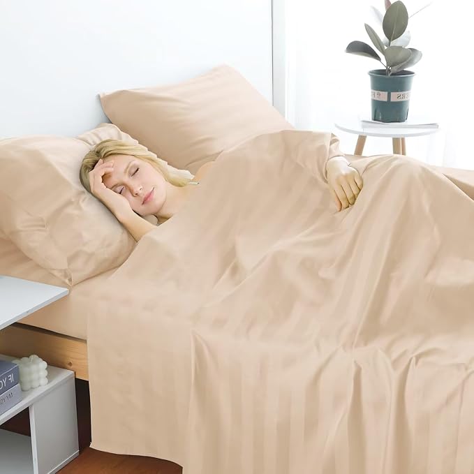 2-Pack Cotton Queen Flat Sheet Only, 600 Thread Count 100% Egyptian Cotton Top - Image 5