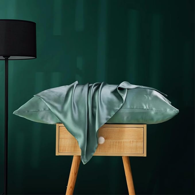 Teal Silk Pillow Cases Queen Made in USA, 100% Mulberry Silk Pillowcase - Image 3