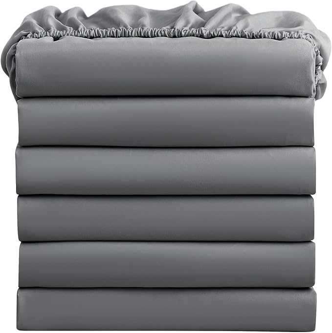 FreshCulture King Fitted Sheets, Bulk Pack of 6, Deep Pocket, Soft Microfiber by FreshCulture