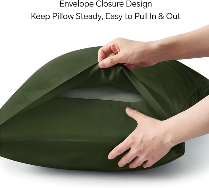 BEDELITE Standard Pillow Cases Set of 2, Rayon Derived from Bamboo, Cooling - Image 6