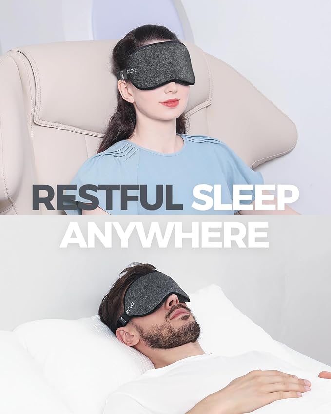 MZOO Luxury Sleep Mask for Back, Side Sleeper, Complete Light Blocking Sleeping - Image 7