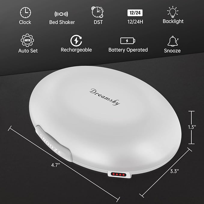 DreamSky Vibrating Alarm Clock for Heavy Sleepers - Image 9