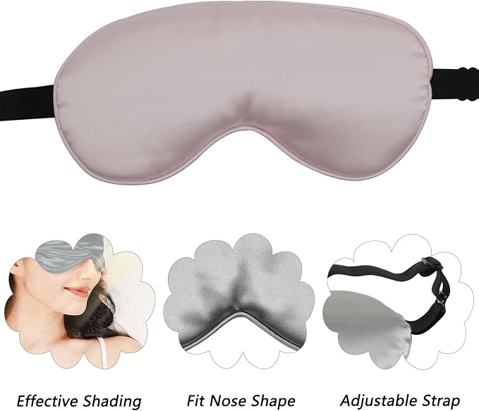 LERSVICVIL 4 Pack Eye Mask for Sleeping Silky Soft Satin Blindfold Adjustable - Image 3