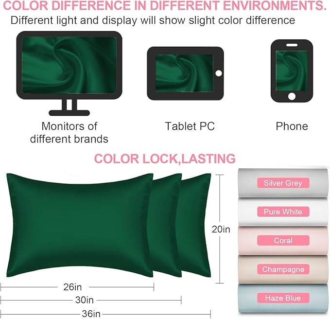 Silk Pillow Cases 2 Pack Standard Size - Image 7