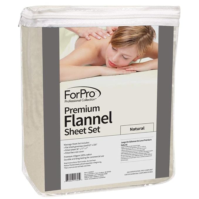 ForPro Premium Flannel 3-Piece Massage Sheet Set - Image 2