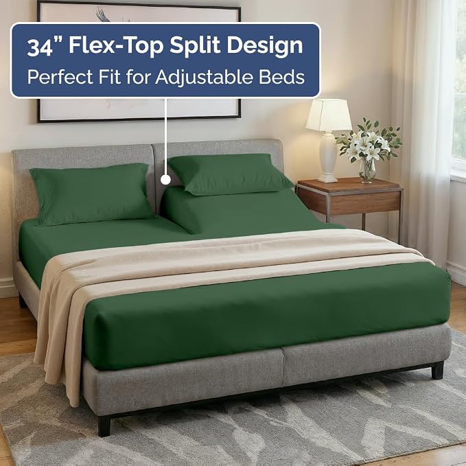 Flex Top Split Head King 4 Piece Sheet Set - Image 3