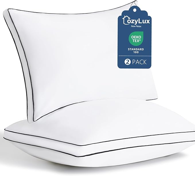 CozyLux Pillows King Size Set of 2, Soft and Supportive 3D Down Alternative Bed by CozyLux