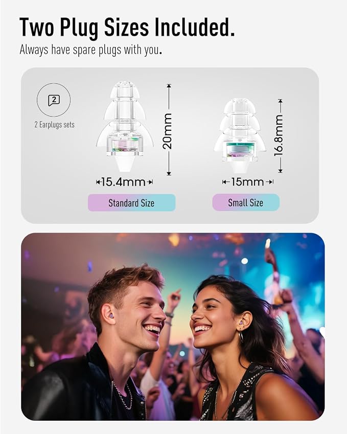 Hearprotek Concert Ear Plugs, 2 Pairs Reusable High Fidelity Musician Ear Plugs - Image 6