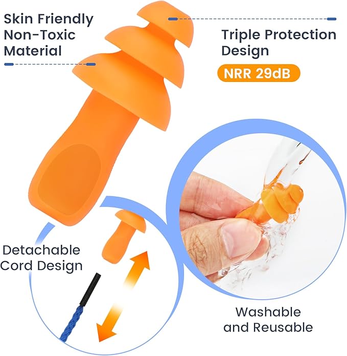 Ear Plugs for Noise Reduction, 10 Pairs Shooting Ear Protection for Gun Range - Image 3