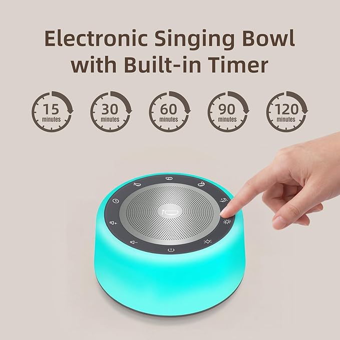 Kipcush Automatic Tibetan Singing Bowl Sound Machine, 11 Soothing Sound Therapy - Image 3