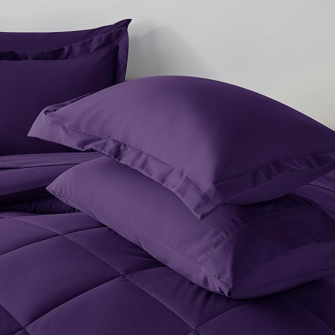 CozyLux King Size Comforter Set Purple - Image 9