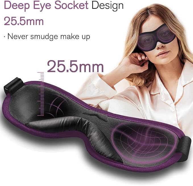PrettyCare Eye Mask for Sleeping 2 Pack, Sleep Masks for Women Men, 3D - Image 2