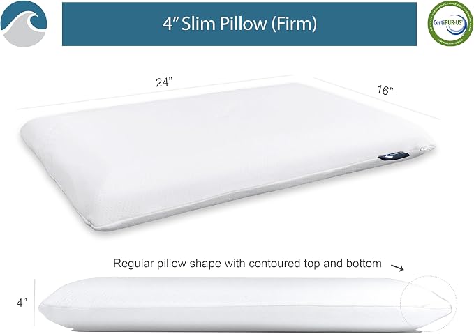 Bluewave Bedding Slim Gel Memory Foam Pillow - Image 2