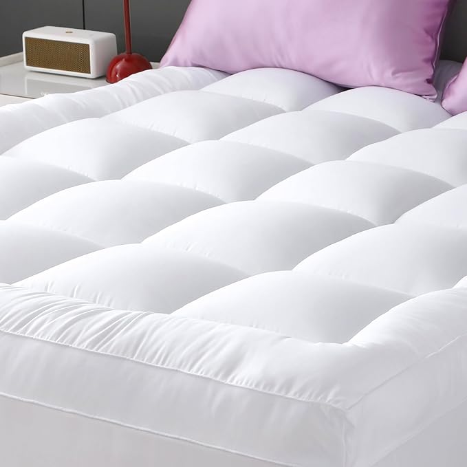 YUGYVOB Mattress Pad Extra Thick, and Breathable Full Size Mattress Topper by PremiumHomeLinens
