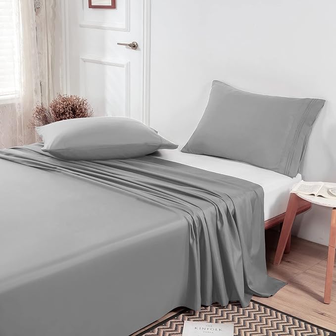 Lirex Flat Sheet, Twin Size Extra Soft Brushed Microfiber Flat Sheet, Machine - Image 4