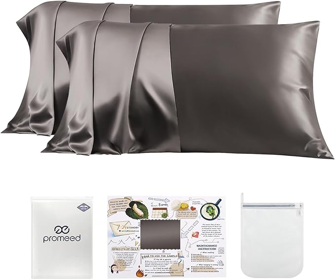 PROMEED 100% Silk Pillowcase 2 Pack by PromeedTextile